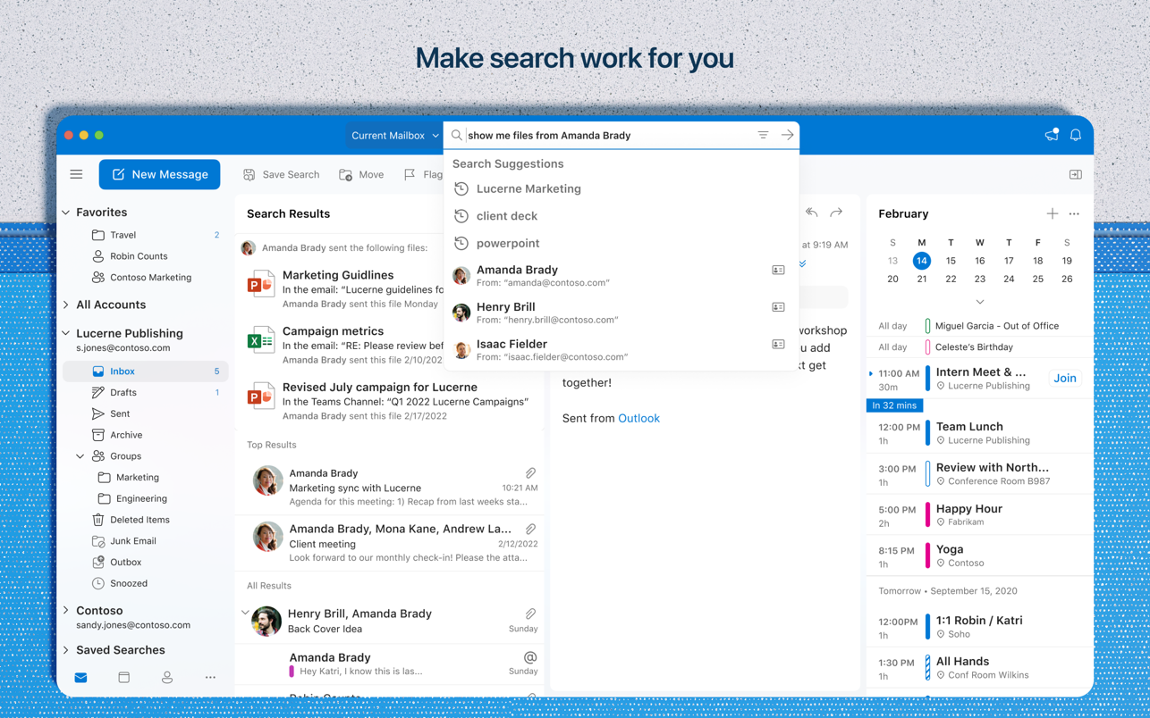 وسائط Outlook لنظام التشغيل Mac - الآن مجاني للبريد الإلكتروني والتقويمات والاتصالات والمزيد 5