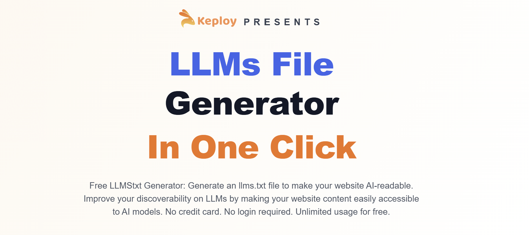 Ke -splage LLMSTXT -Generator media 1