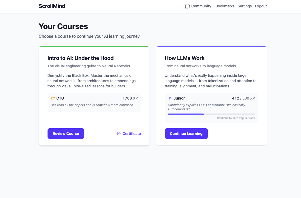 ScrollMind - Screenshot 2 showing product features and functionality