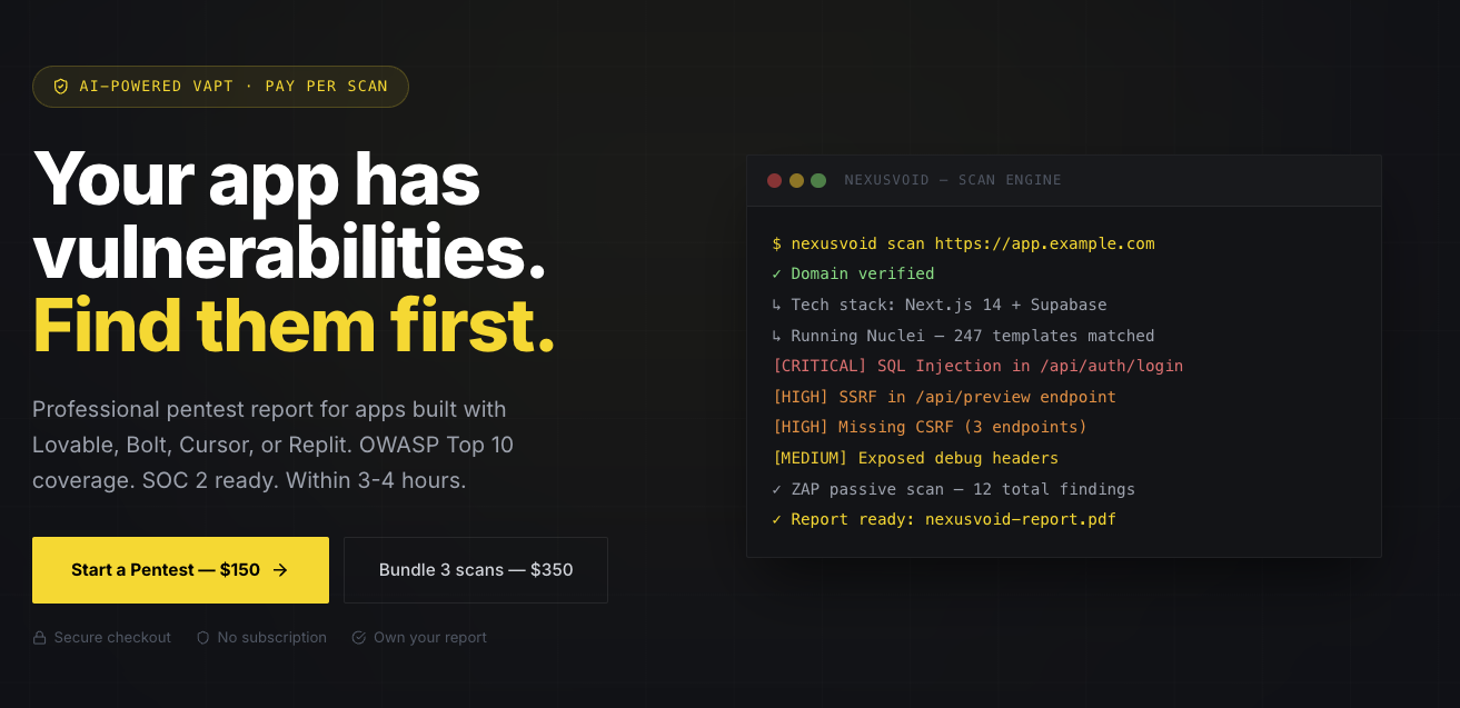 Nexus Void Automated Penetration Testing gallery image