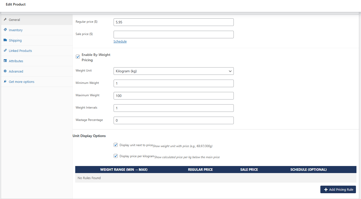 By-Weight Pricing for WooCommerce gallery image