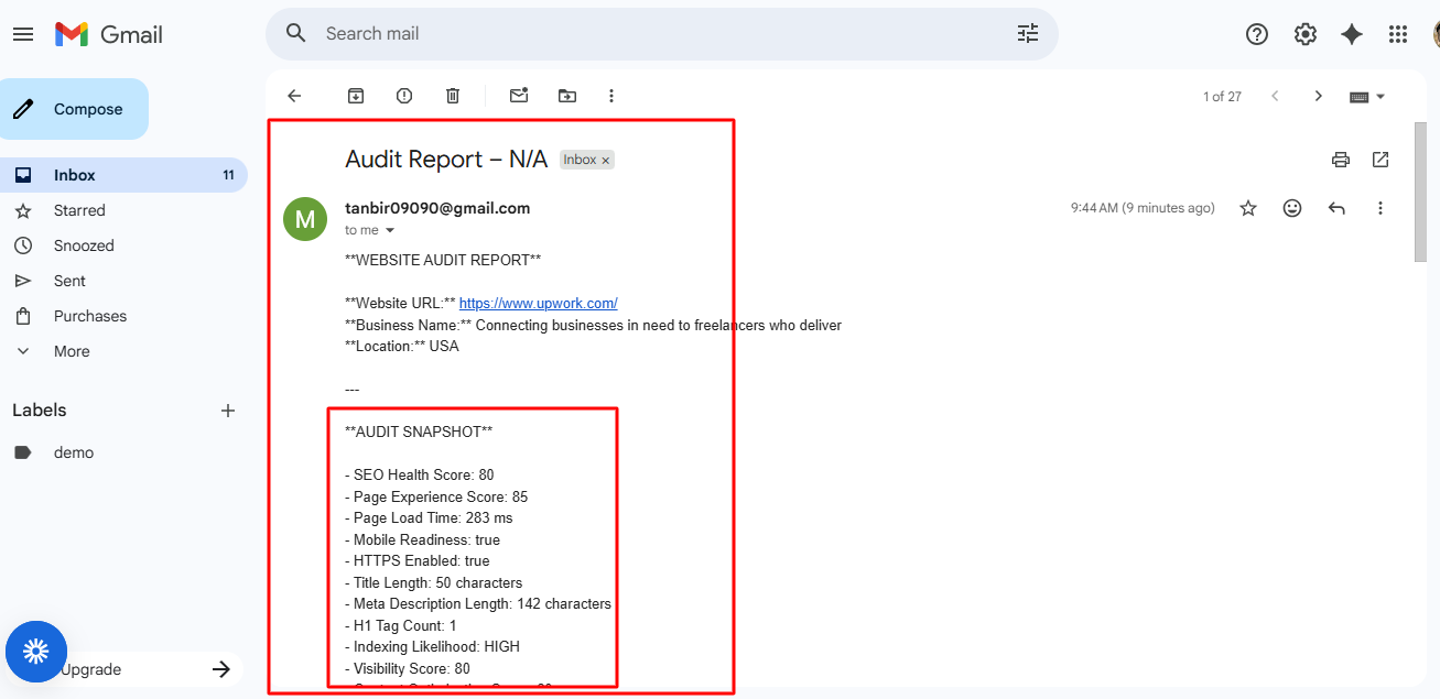 automated website audits - Screenshot 2 showing product features and functionality