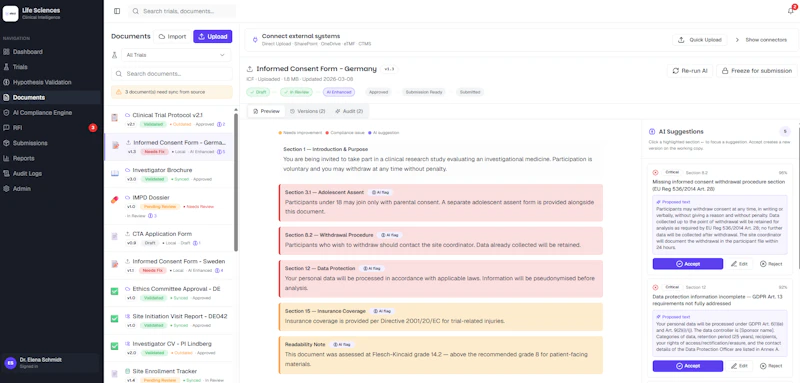 elsai Clinical Protocol Audit Agent screenshot 3
