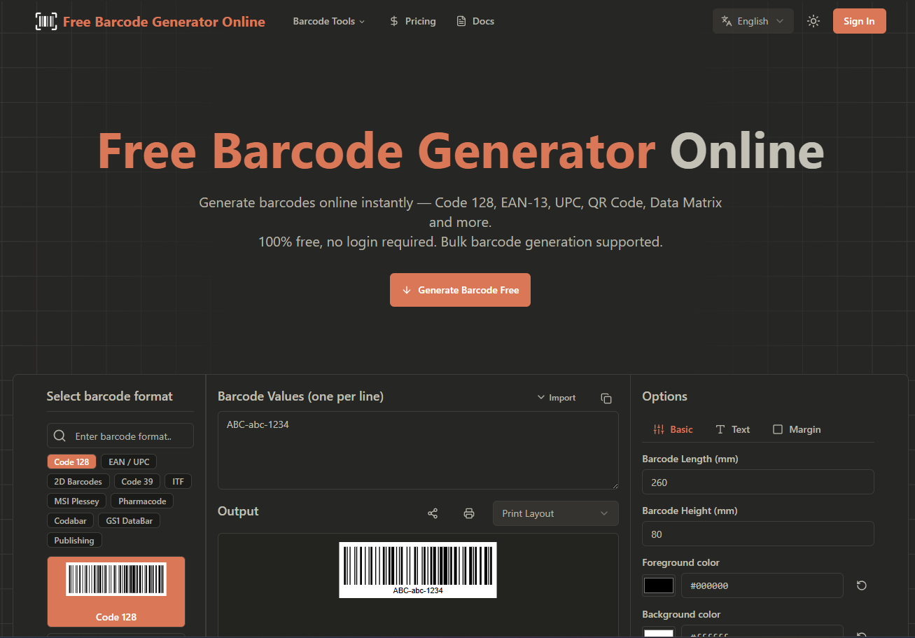 Free Barcode Generator Online gallery image
