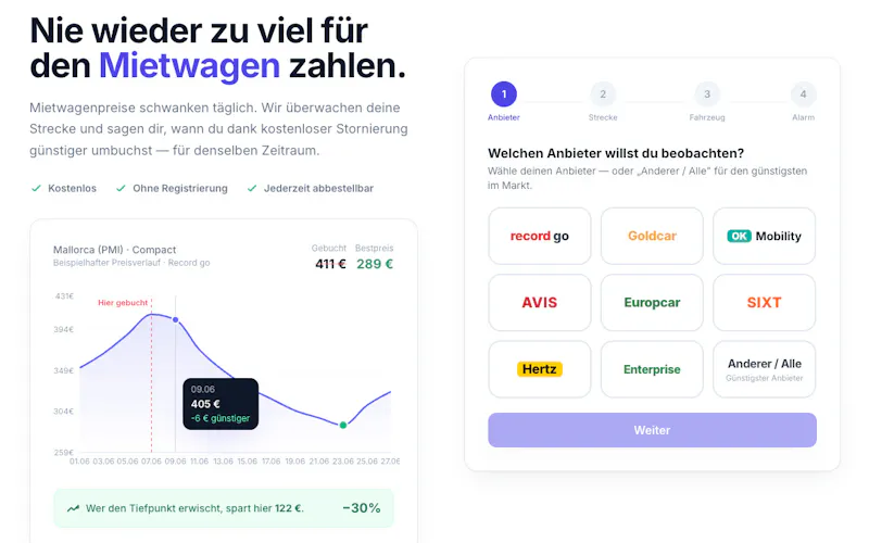 Mietwagensparen.de screenshot 1