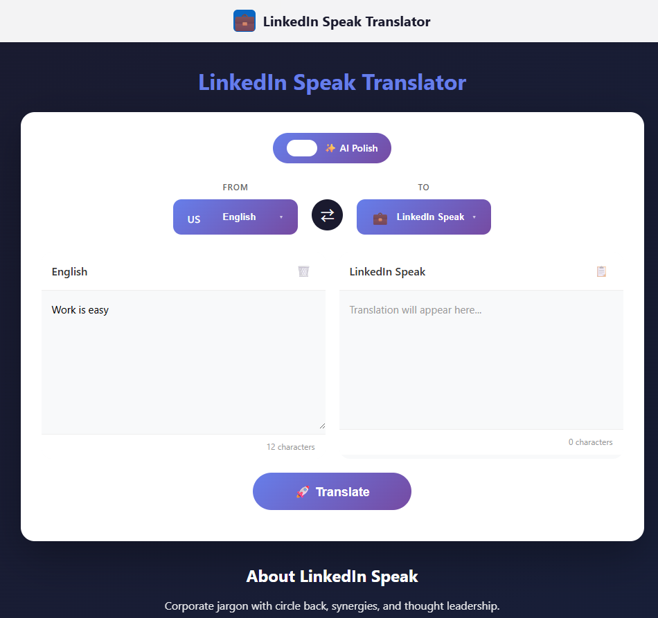LinkedIn Speak Translator gallery image