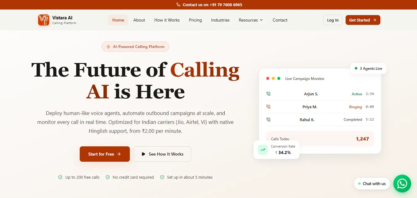 Vistara AI Calling Platform gallery image