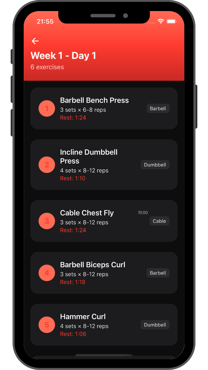 BenchRep for iOS & Android - Screenshot 4 showing product features and functionality