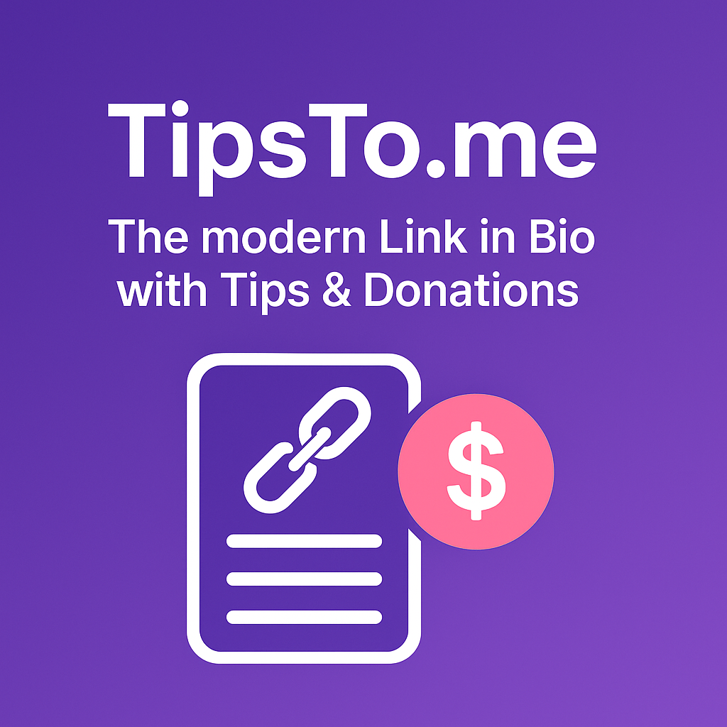 Média TipsTo.me - Lien moderne en bio avec des conseils / dons instantanés. 1