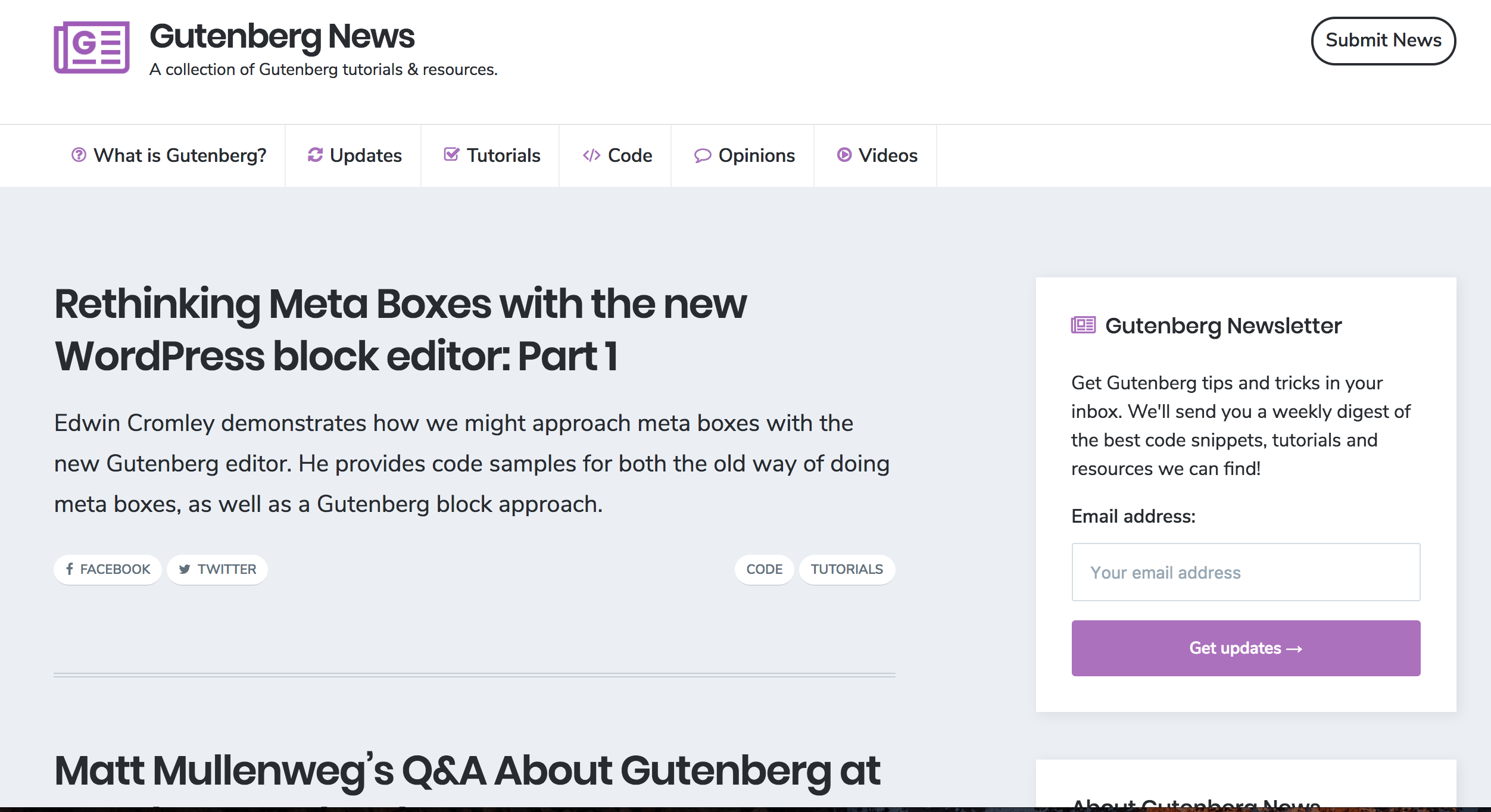 WordPress Gutenberg News gallery image