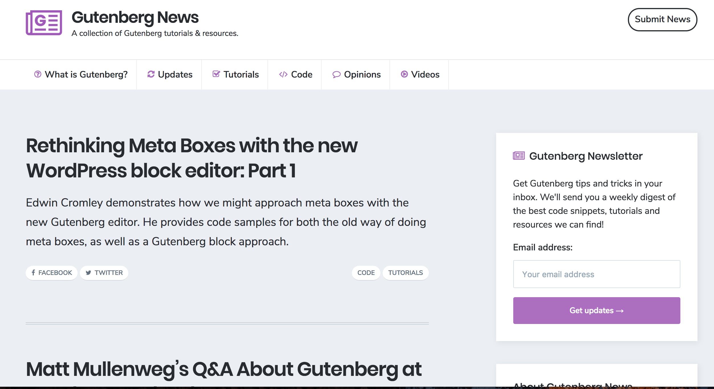 WordPress Gutenberg News media 2