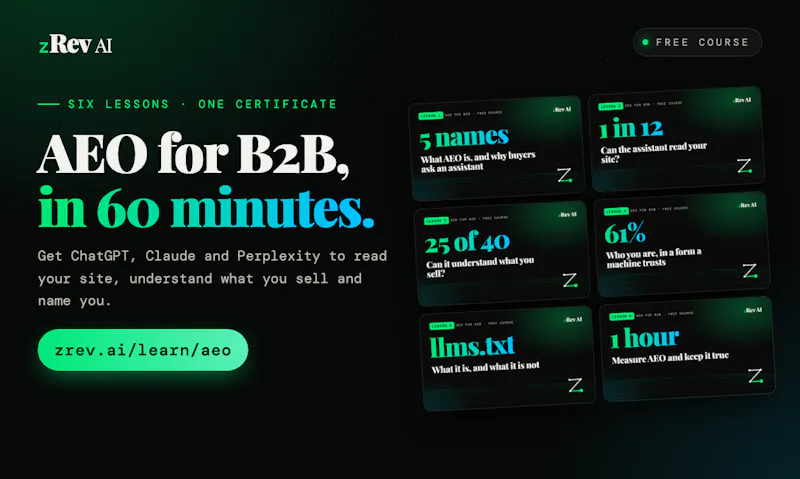 AEO for B2B by zRev AI screenshot 2