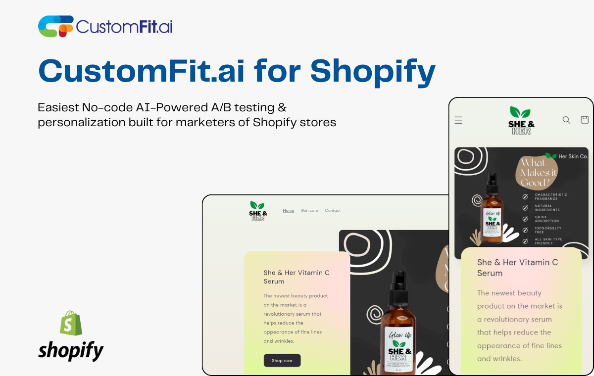 startuptile CustomFit.ai for Shopify-Easy No-code A/B Testing & Personalization for Shopify sites