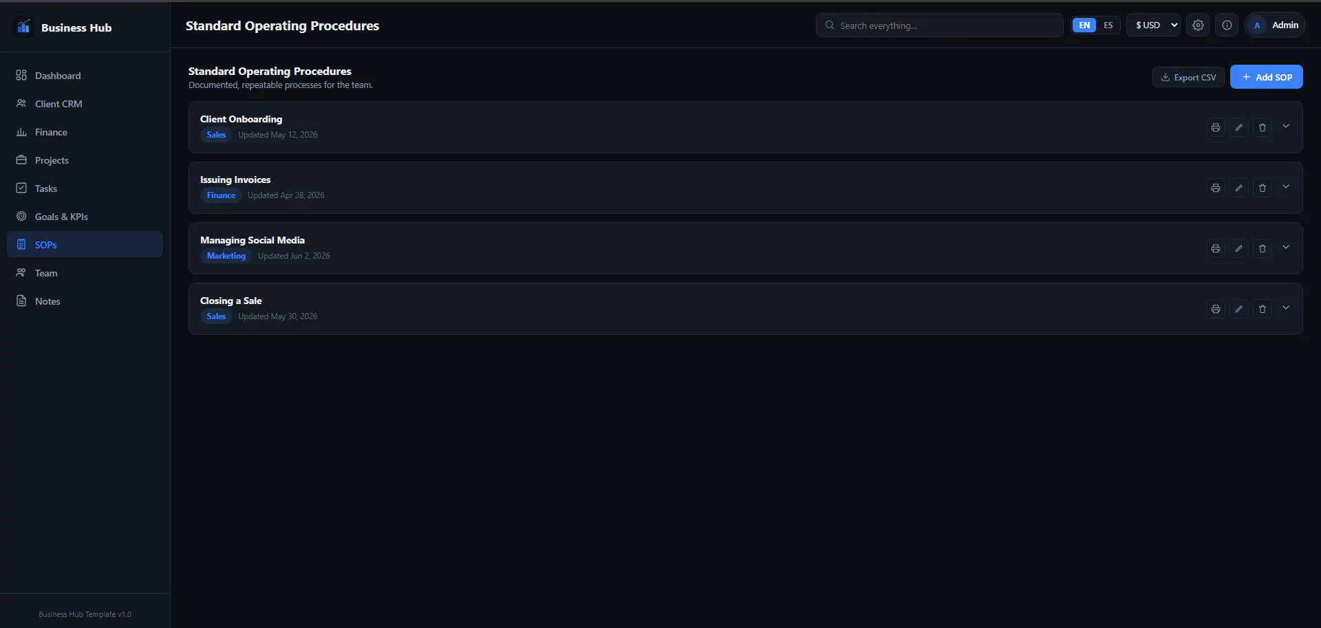 Business Hub All-in-One Dashboard gallery image