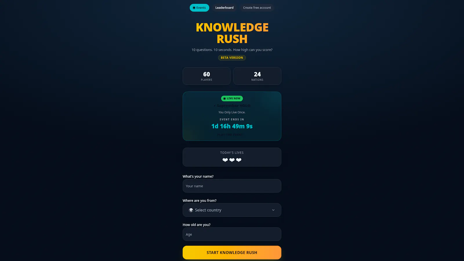 Knowledge Rush screenshot 1