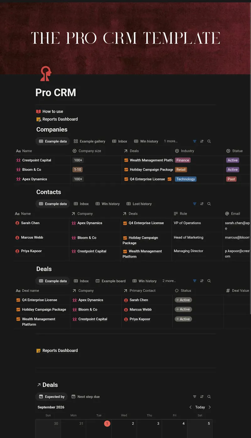Notion CRM for Small agencies  screenshot 2