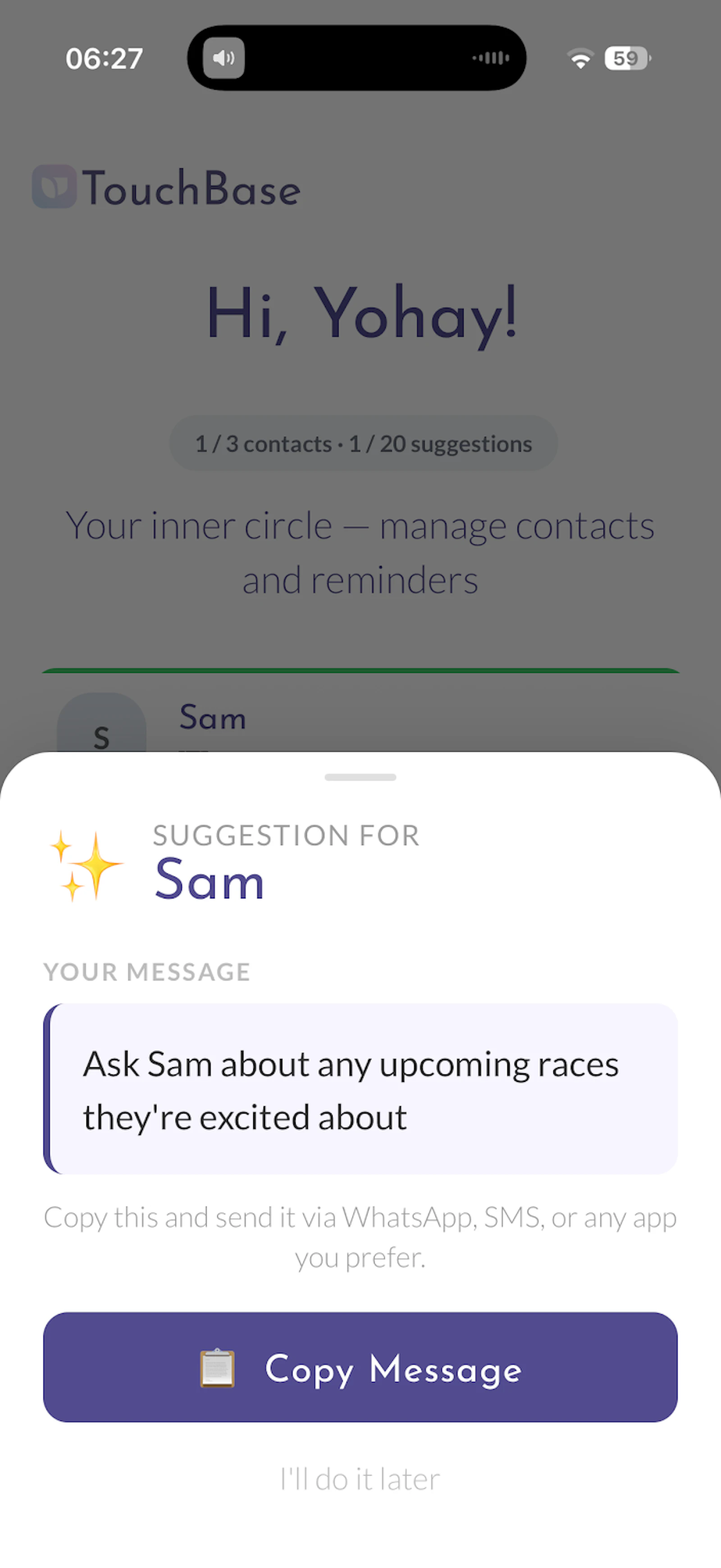 TouchBase screenshot 5