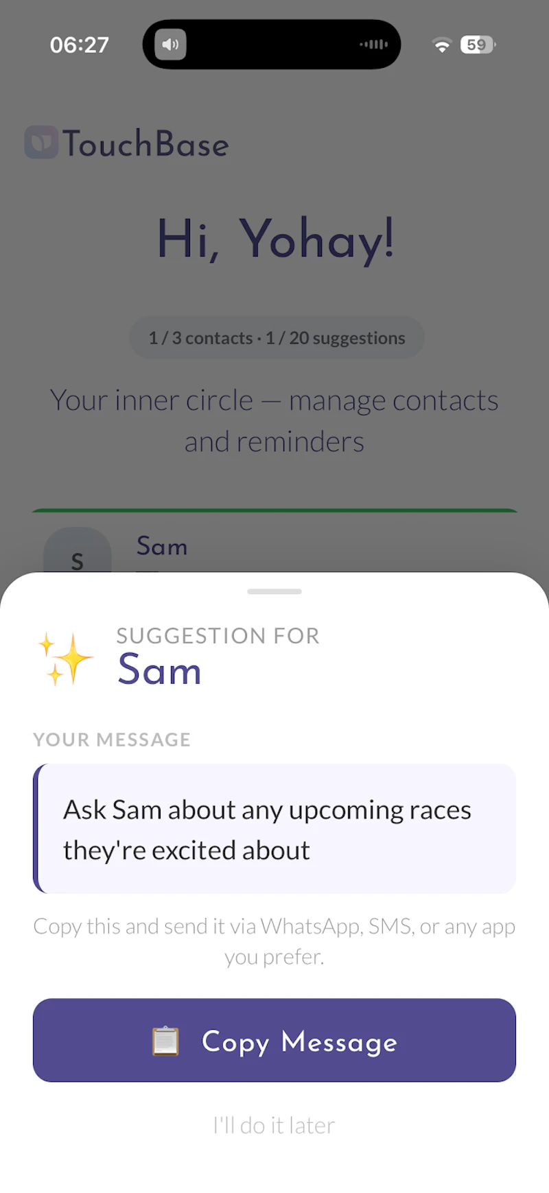 TouchBase screenshot 5