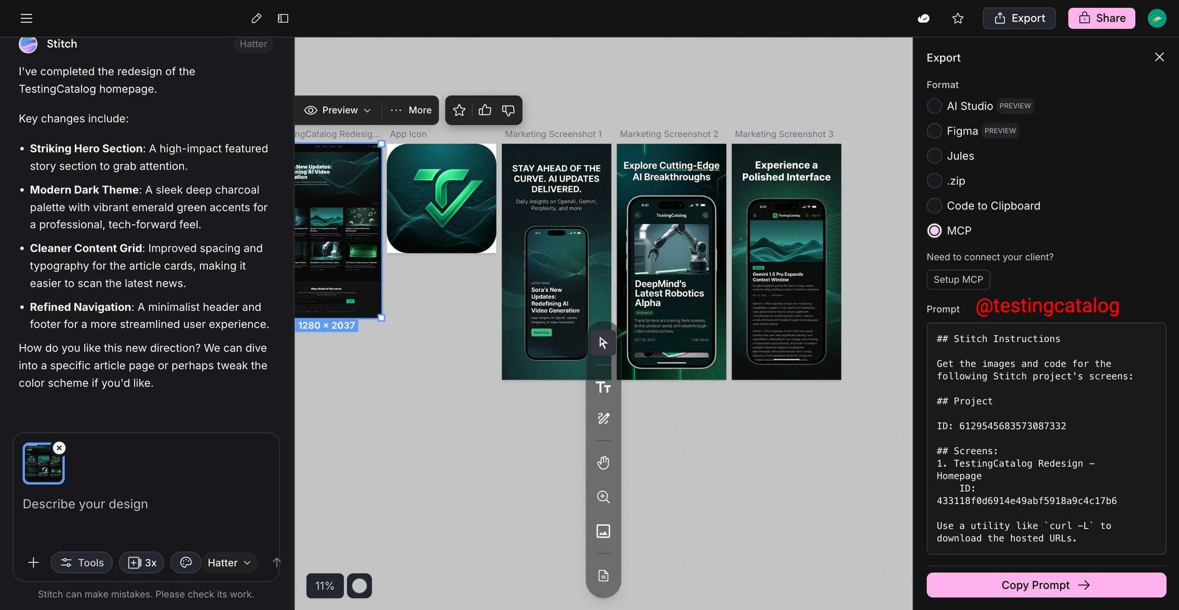 Stitch by Google - Screenshot 4 showing product features and functionality