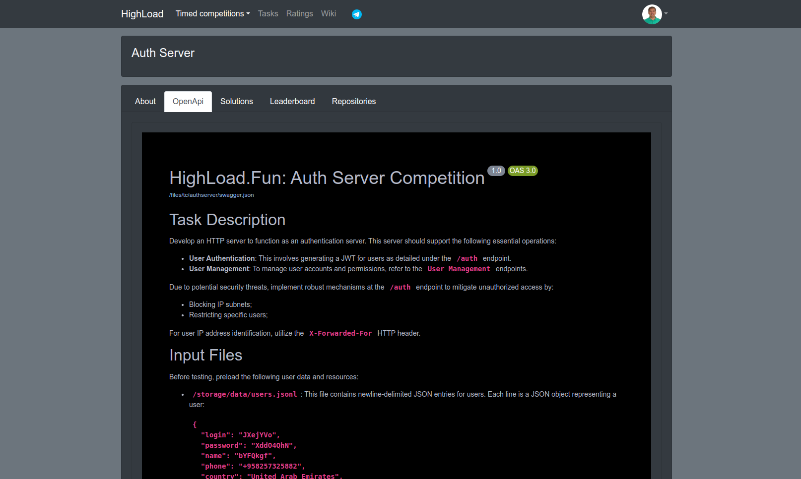 HighLoad.Fun: AuthServer competition media 3