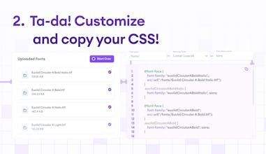A screenshot of the font customization panel within our font-face CSS Generator, illustrating a wide range of options to select and adjust font sizes, styles, and spacing for optimized and personalized typography integration.