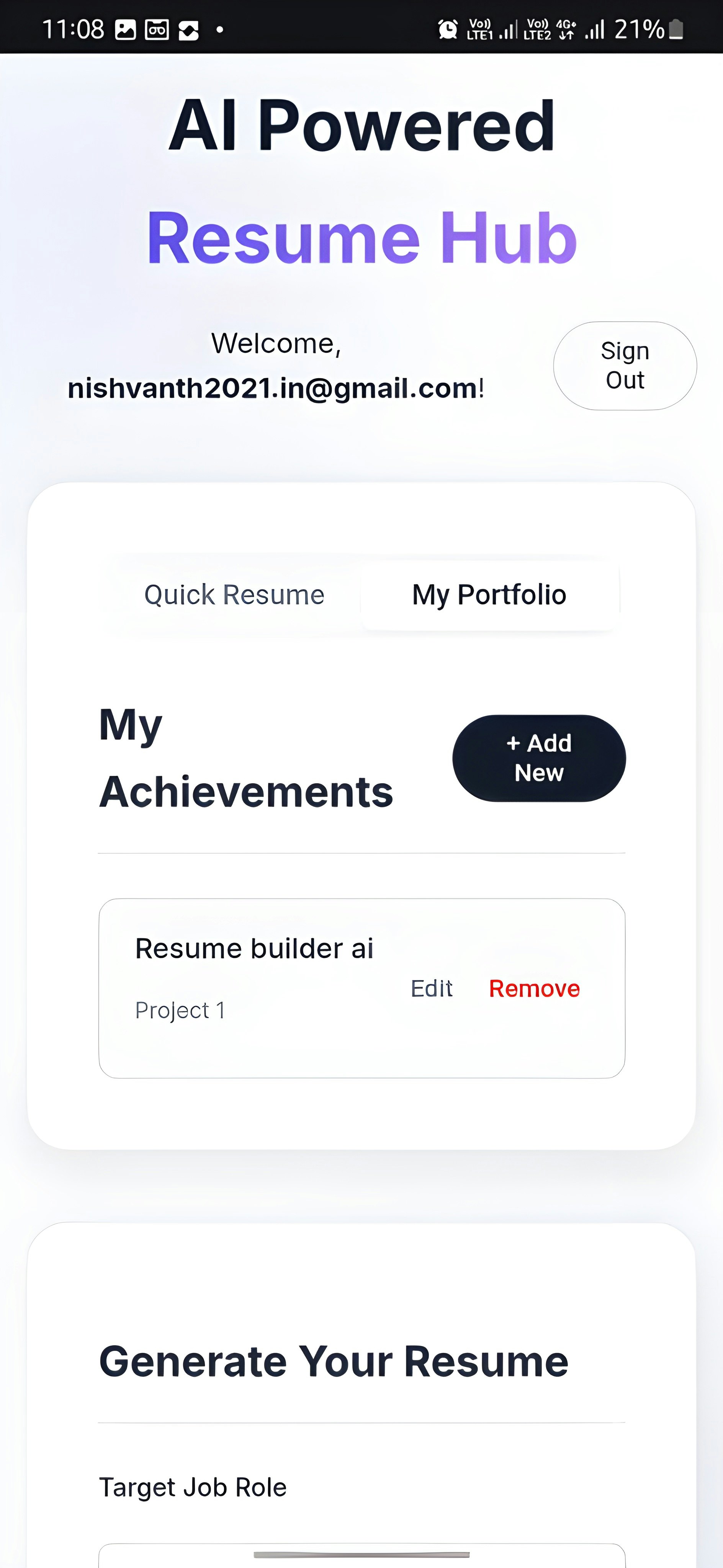 Resumeyy: Your Resume Memory Bank - Store your wins,Build resumes on demand & Apply more company media 1