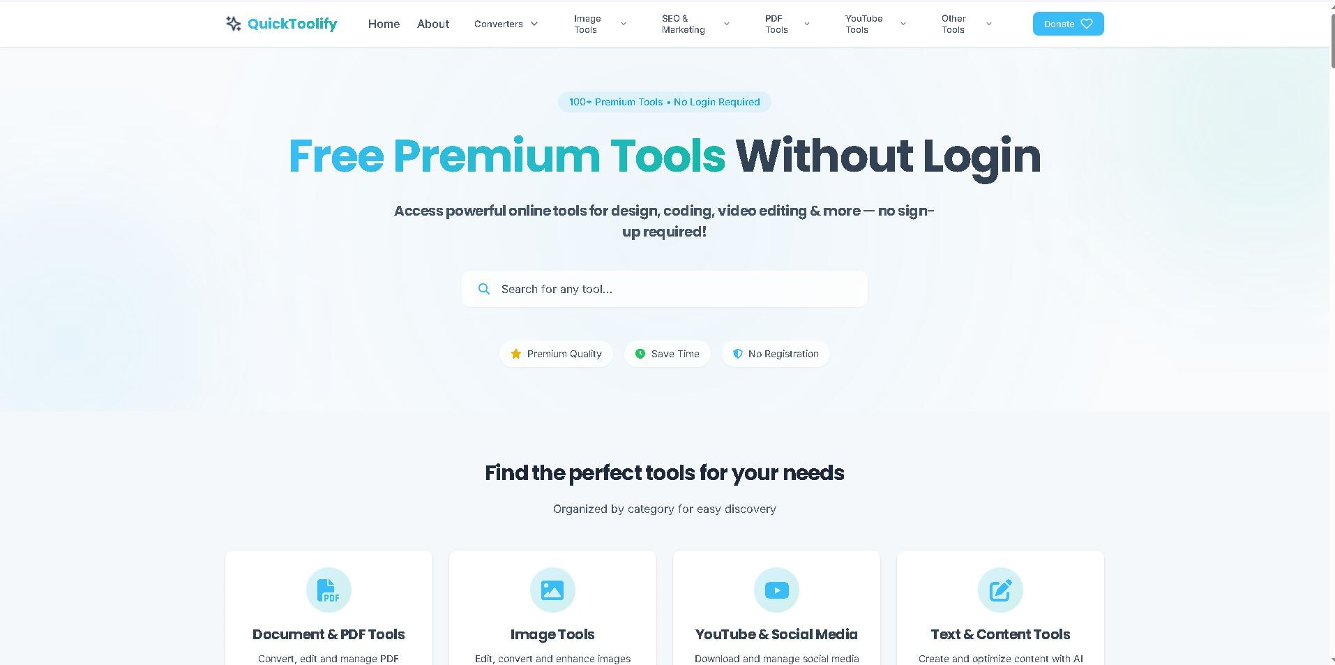 وسائط QuickToolify All-in-One Online Tool Hub - 100 أدوات مجانية للصور والنص و PDF والمزيد - لا يوجد تسجيل! 1