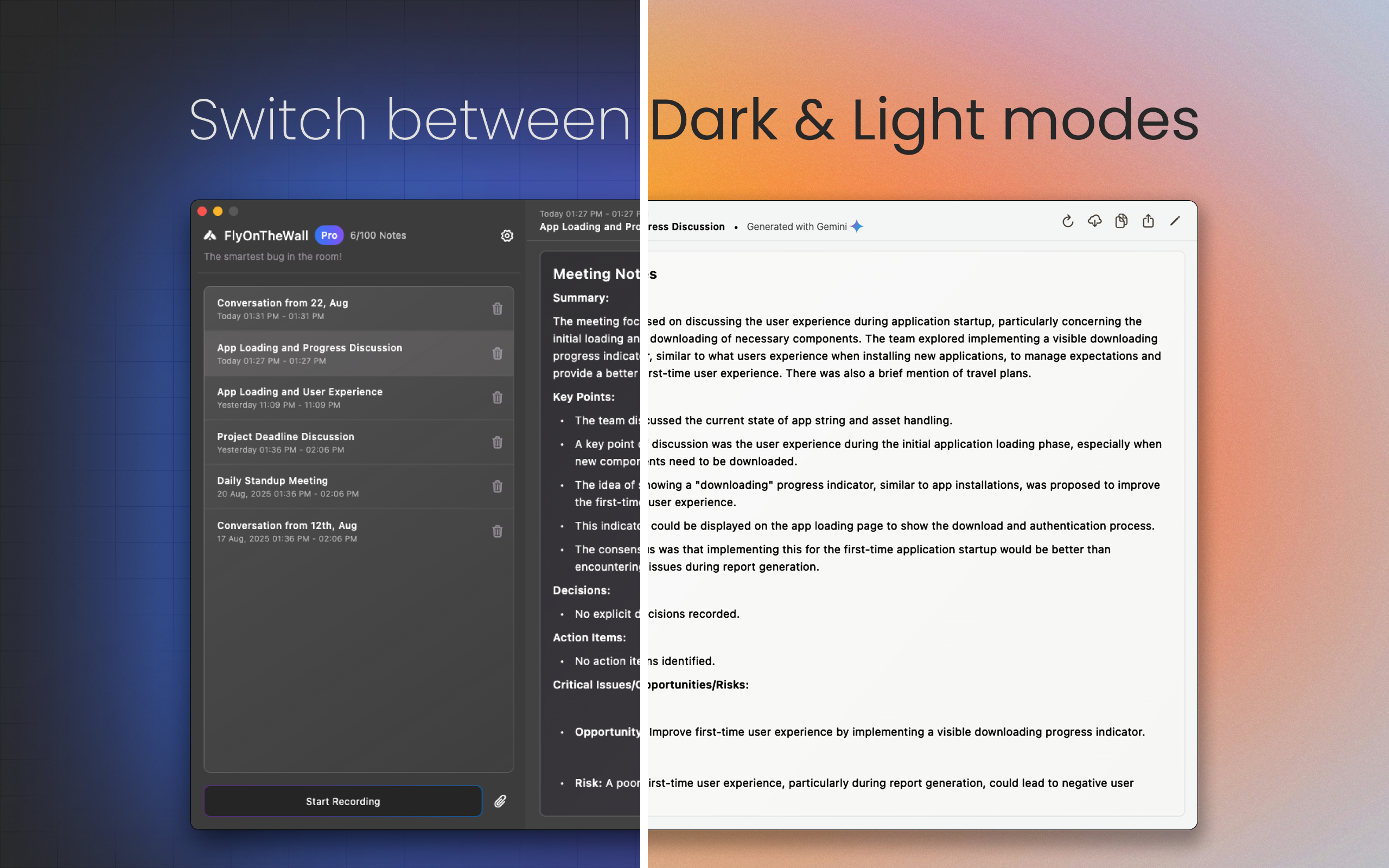 FlyOnTheWall - AI Meeting Notes gallery image