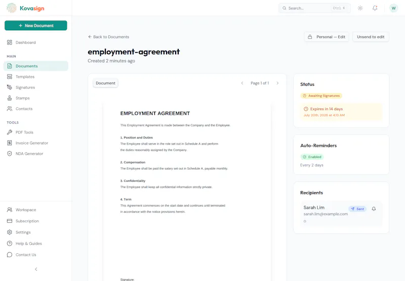 Kovasign screenshot 6
