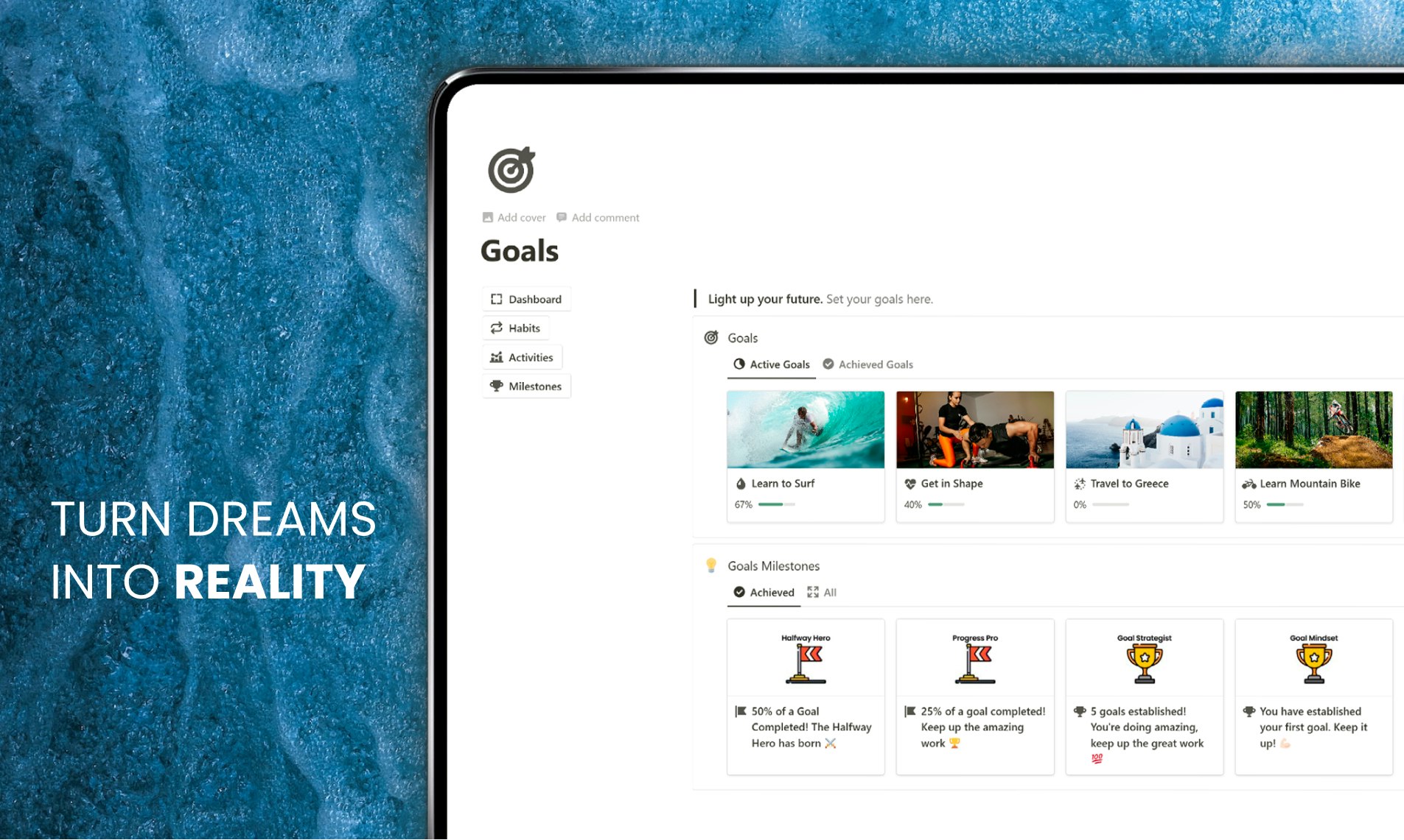 Invictus - Notion Doal Habit Tracker - Uw routekaart voor succes begint hier. media 2