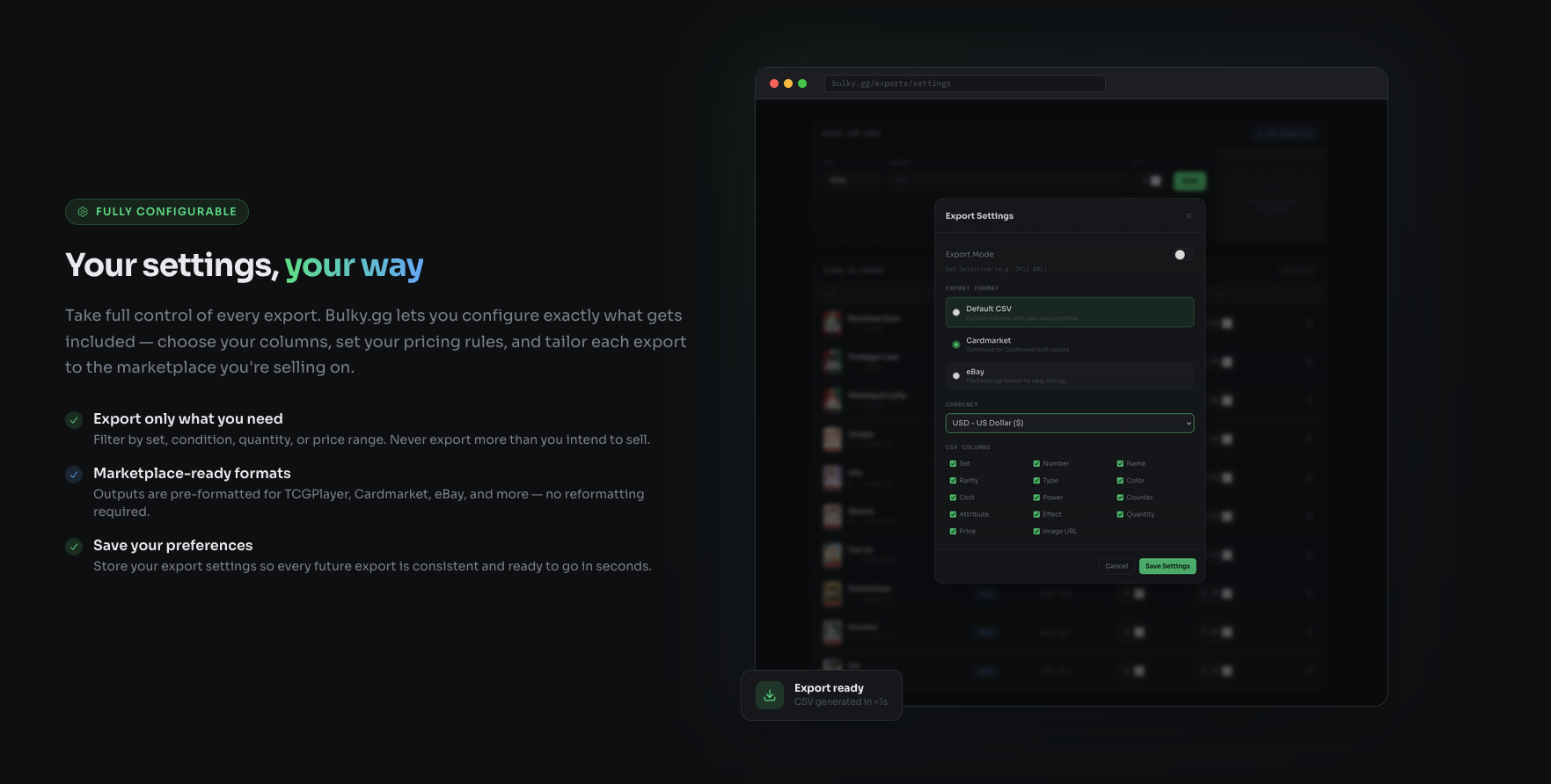 bulky.gg - Screenshot 2 showing product features and functionality