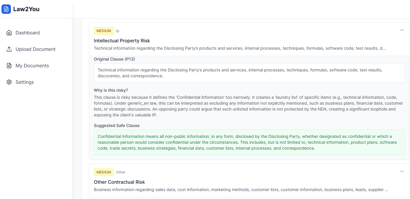 Law2You - Main product screenshot demonstrating key features and user interface