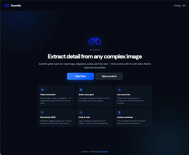 Zoomify · Image Detail Extraction screenshot 1