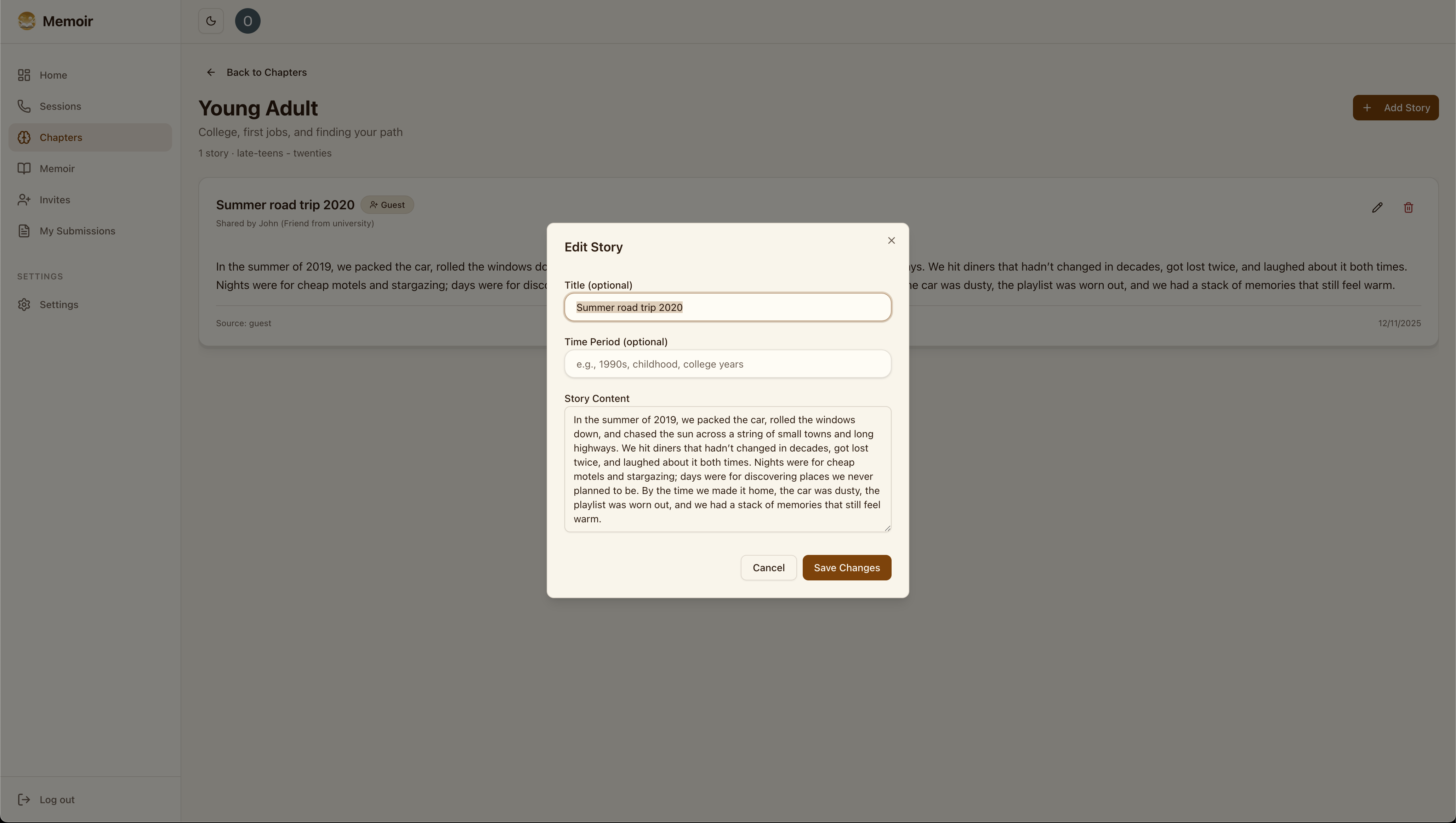 Memoir gallery image