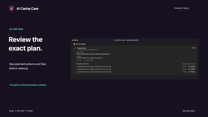 AI Cache Care screenshot 1 (video preview)