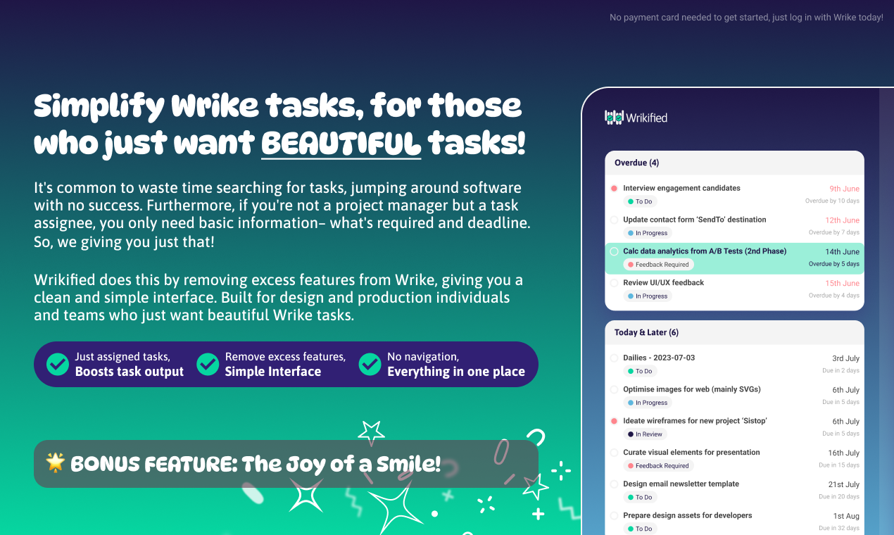 startuptile Wrikified-Wrikified simplifies & improves task output for Wrike users