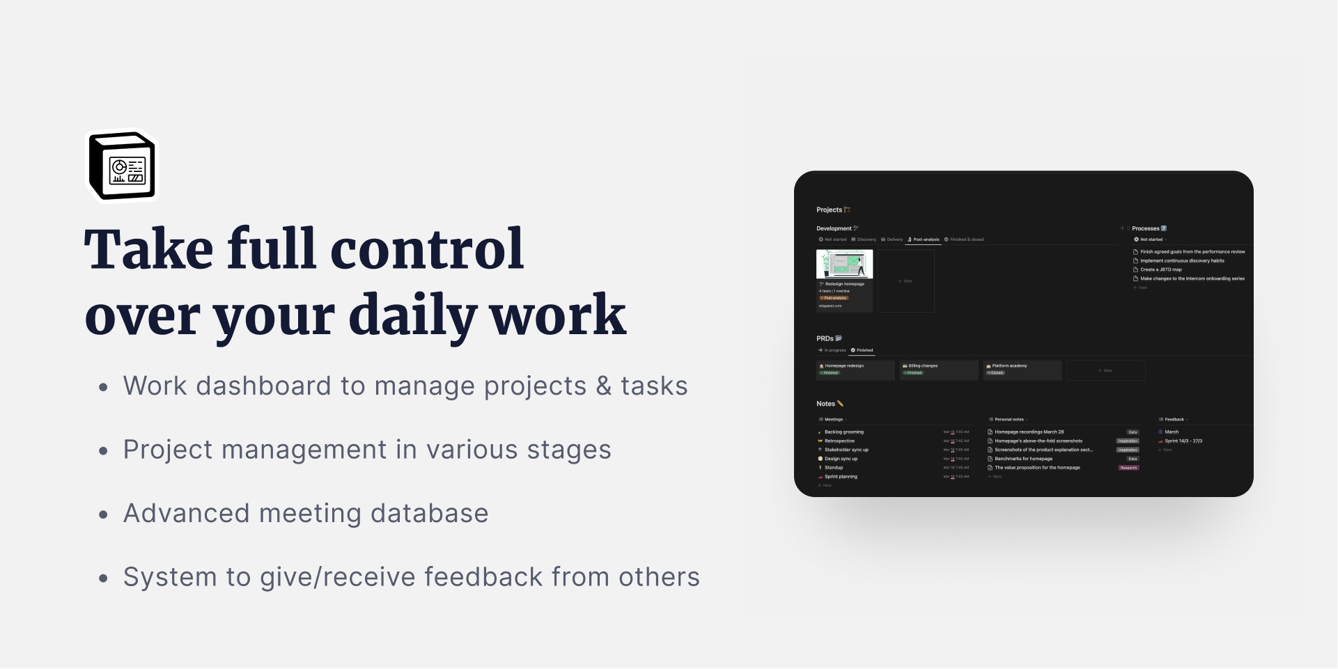 PM's Work Dashboard media 1
