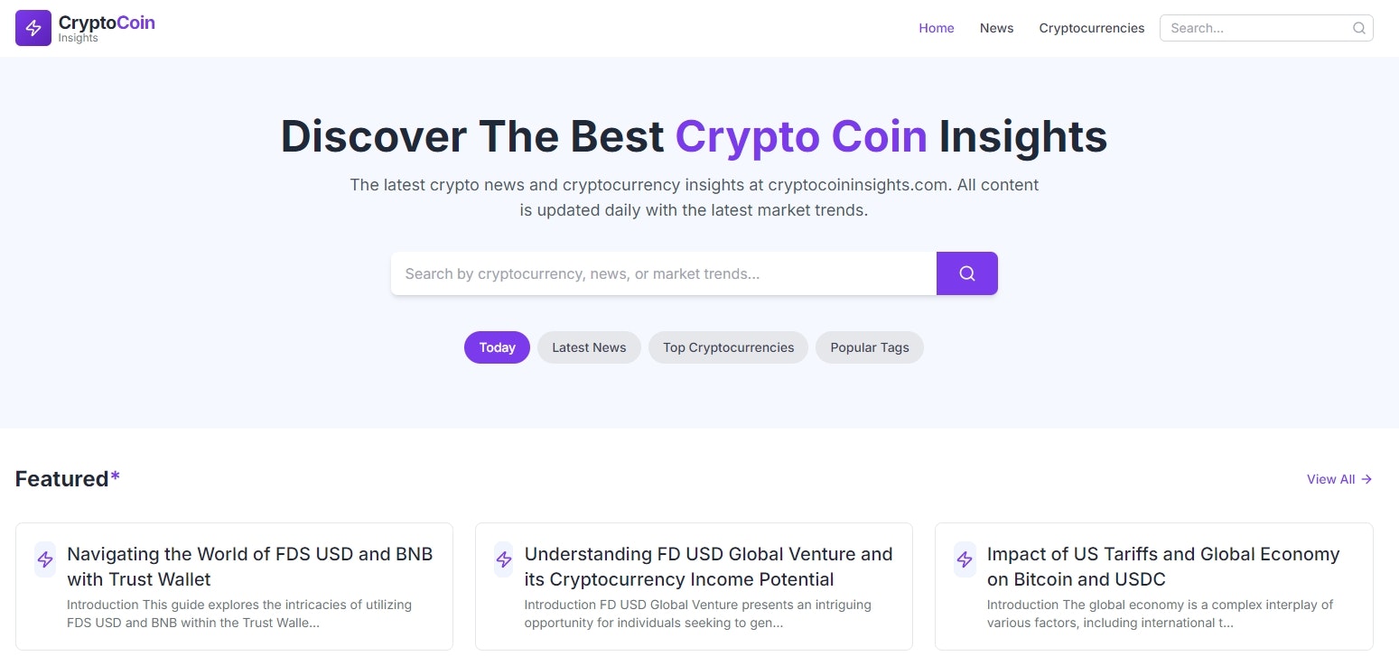 Crypto Coin Insights - Последние новости и анализ криптовалют медиа 1