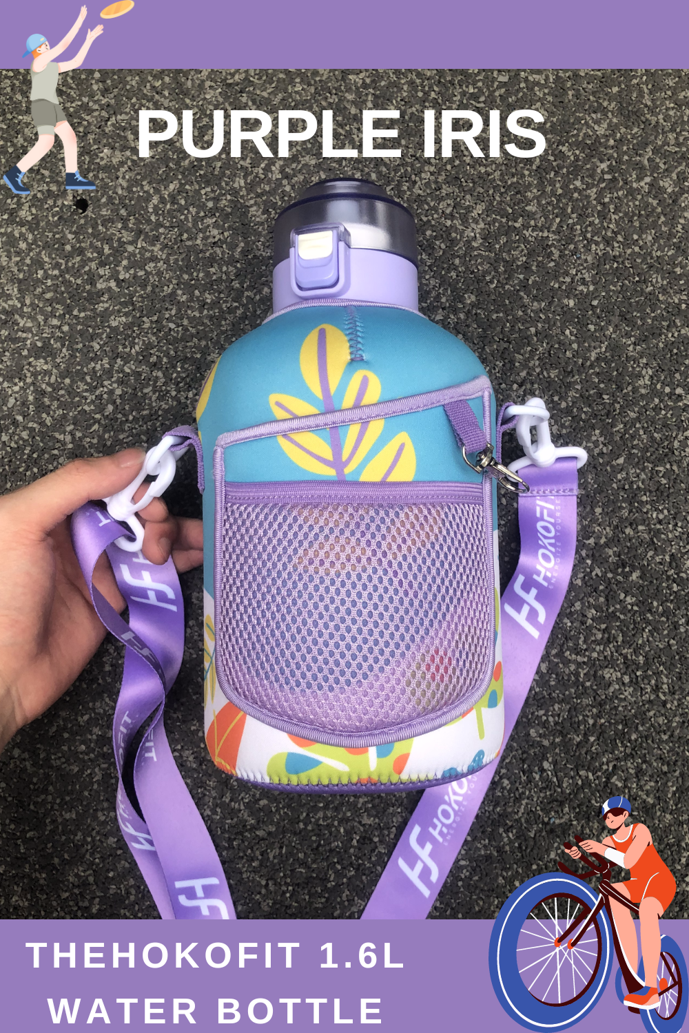Mor iris-1.6L-tohokofit su şişesi - Kol, pipetler, fırçalar, yedek kapak ve meyve kokusu halkası medya 4