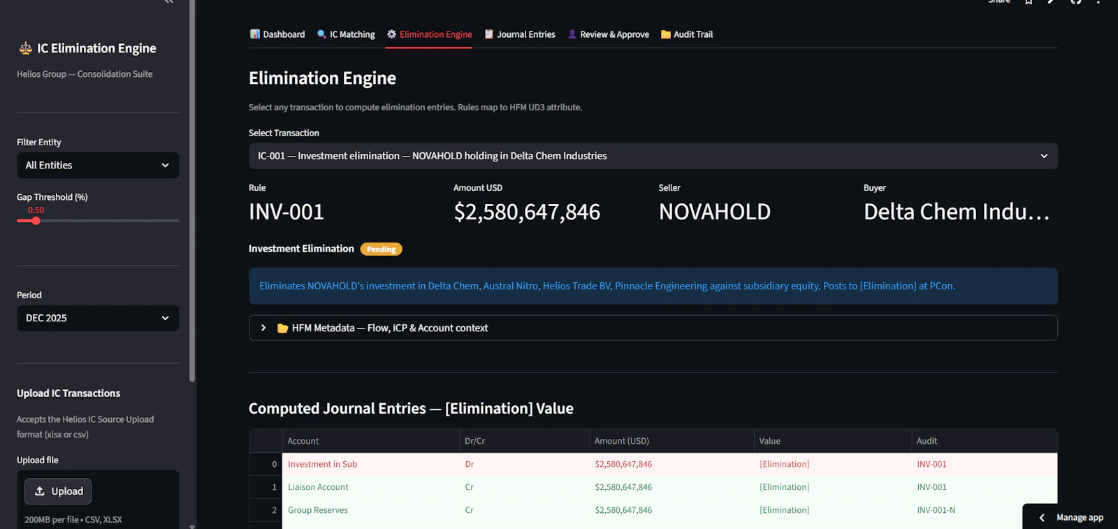 AI-powered Intercompany Elimination screenshot 1