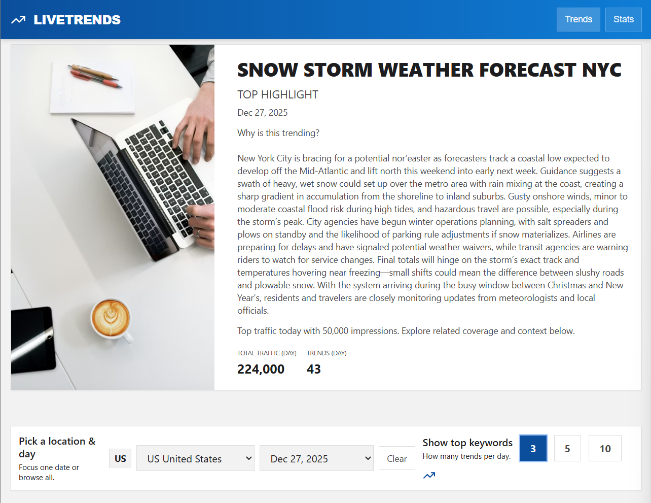 Live Trends - Screenshot 3 showing product features and functionality