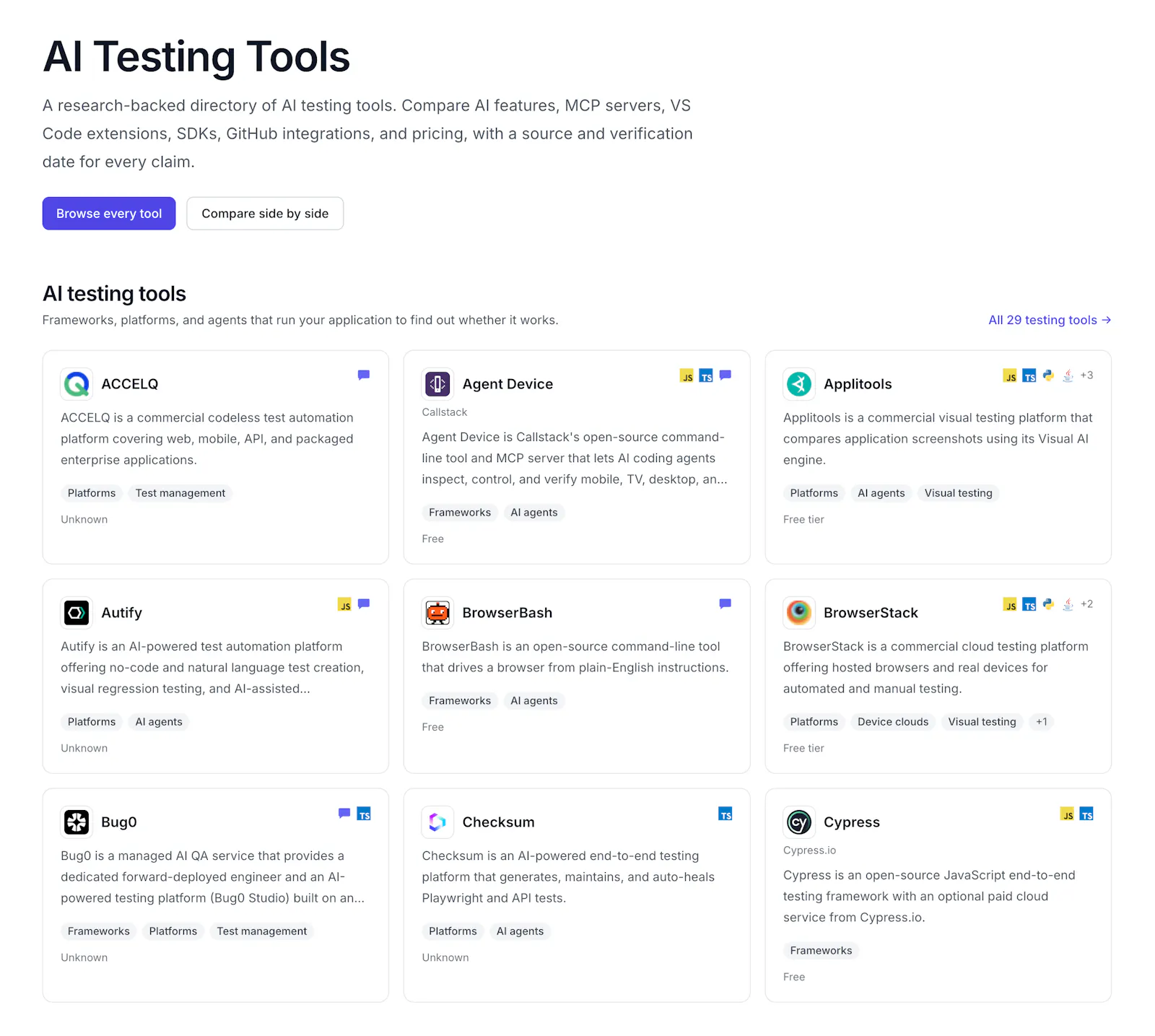 AI Testing Tools screenshot 1