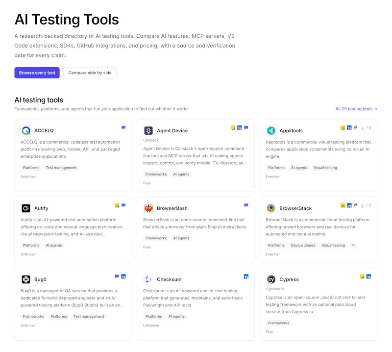 AI Testing Tools screenshot 1