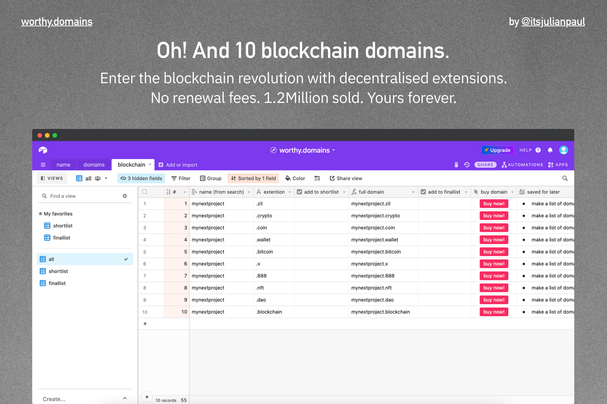 worthy.domains gallery image