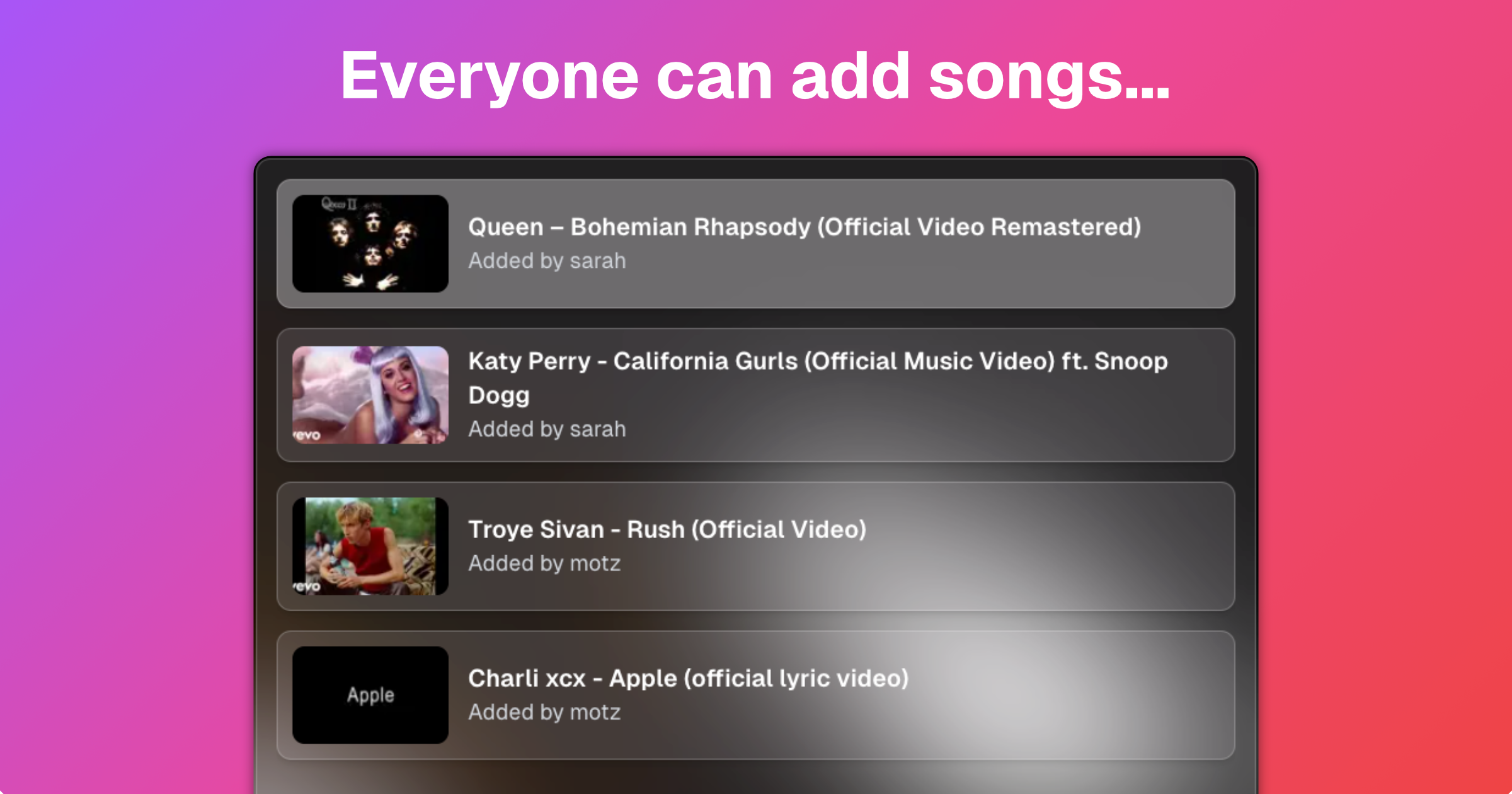 Songup - Coda musicale condivisa open source per feste media 3