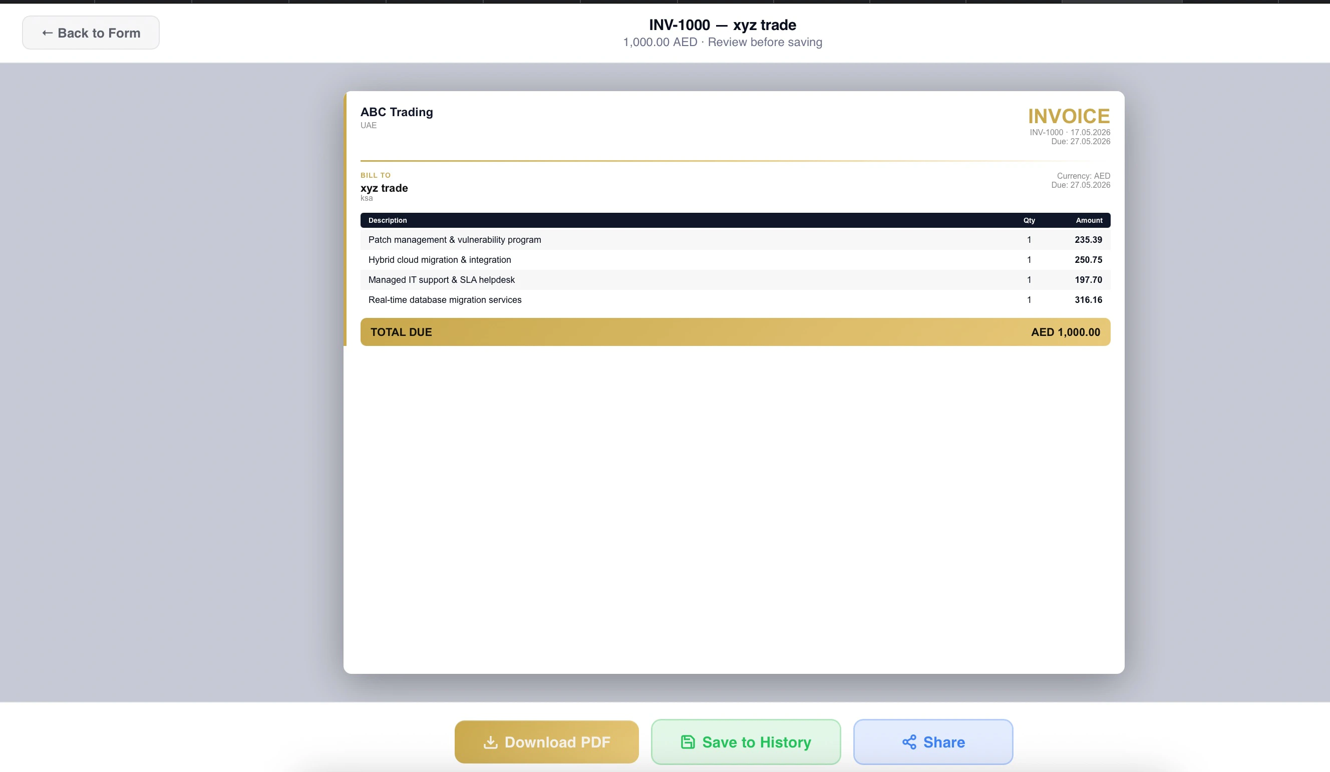Ai Invoice Maker 截图 4