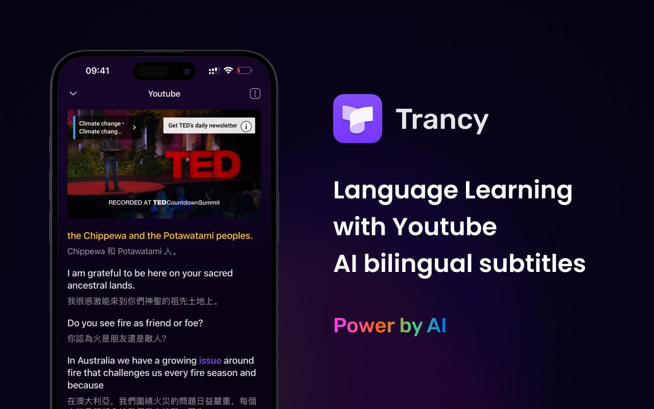 startuptile Trancy-Language learning with YouTube AI bilingual subtitles