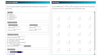 Math Sheet Generator gallery image