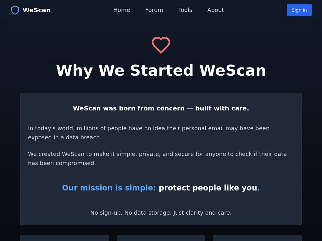 Média Wescan - Votre vérificateur de violation par e-mail, conçu pour la confidentialité 3