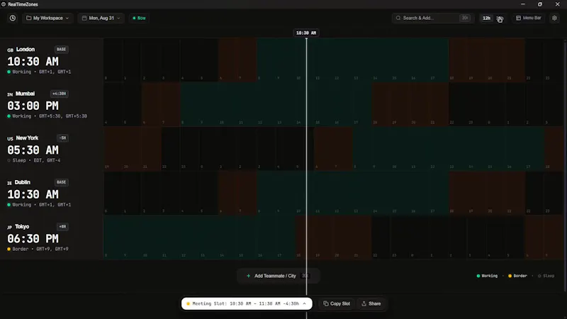 RealTimeZones screenshot 6